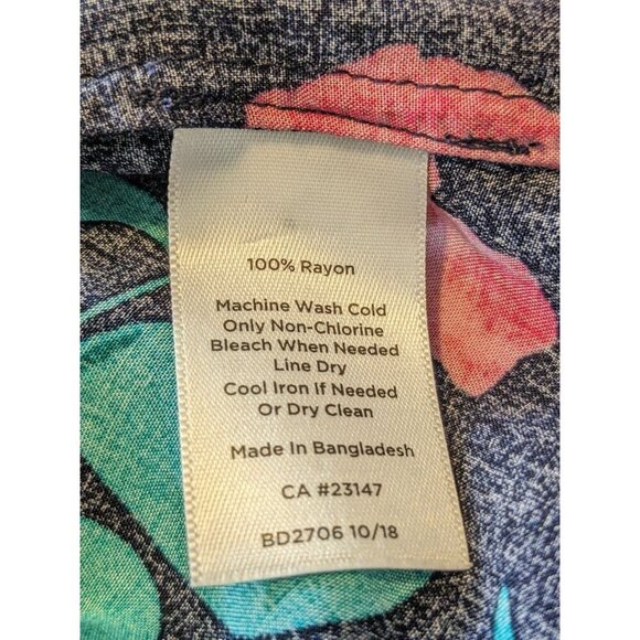 Talbots Womens Tunic Top Plus 3X Split Neck Lightweight Floral Popover Black - Picture 6 of 6